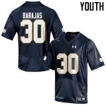 Notre Dame Fighting Irish Youth Josh Barajas #30 Navy Blue Under Armour Authentic Stitched College NCAA Football Jersey RAH6199YZ